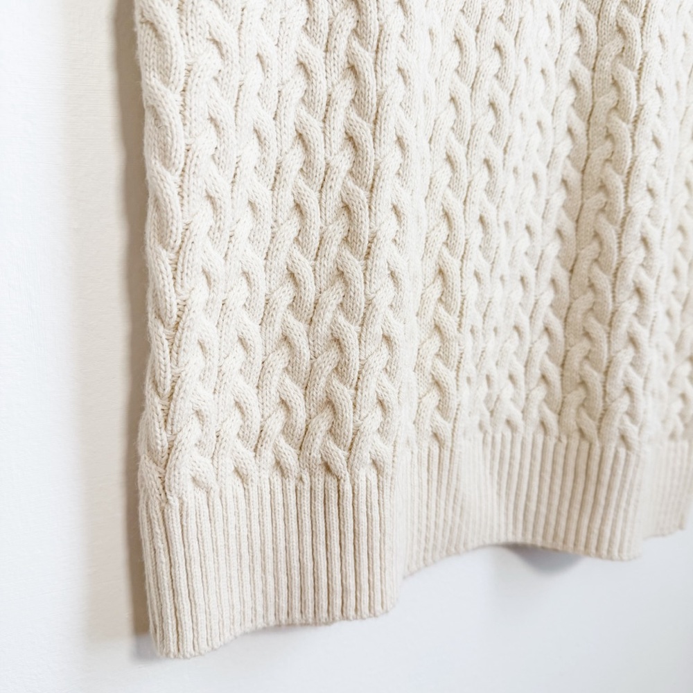 VENUS Cream Long Sleeve Cable Knit Dress with Ribbed Knit Cuffs/WaistBand/Hem - Picture 2 of 10